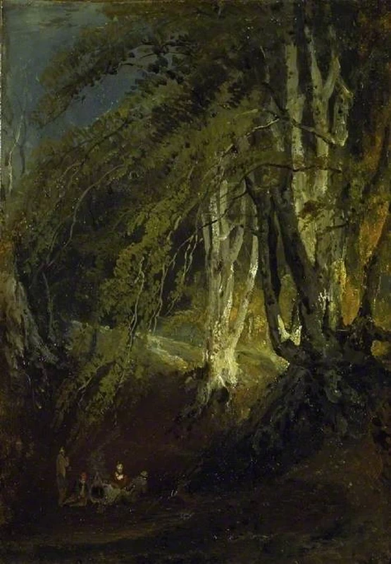Un bosco di faggi con zingari intorno a un falò - Fitzwilliam Museum